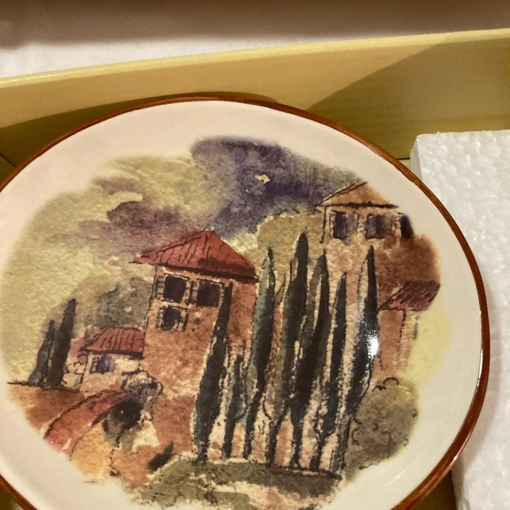 Williams-Sonoma Tuscan landscape, dipping bowls, set of four brand new! Gift!